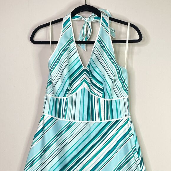 Ann Taylor Striped Halter Dress Women's Size 6 - Picture 4 of 8